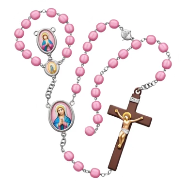 make catholic rosary with very girly pink tones. sticker