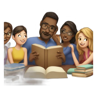 a book club group sticker