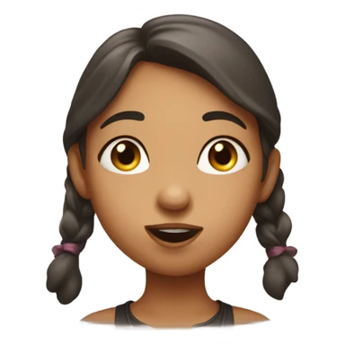 Brunt girl sending a kiss in the air sticker