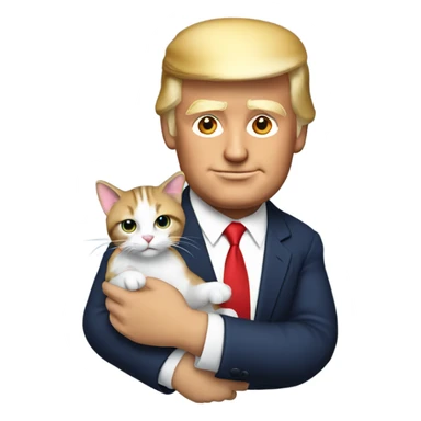 Donald Trump holding a cat sticker
