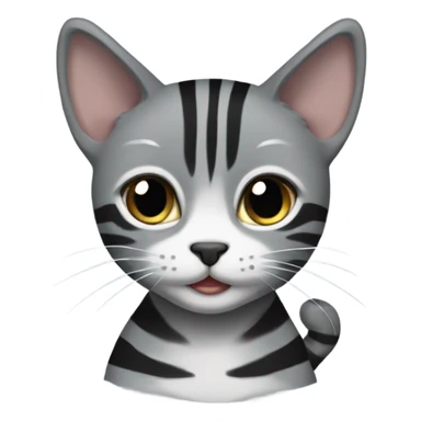 A grey cat with black stripes named Dee-Dee sticker