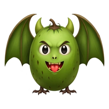 Kiwi fruit with vampire face and bat wings  sticker