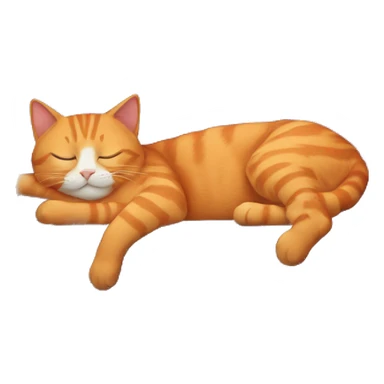 An Orange cat sleeping on a blue couch  sticker
