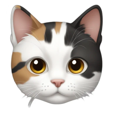 black white brown calico cat and gray striped cat sticker