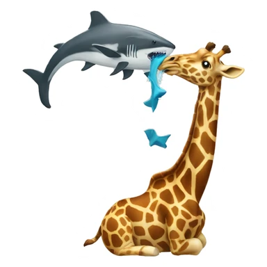 Giraffe eating a shark sticker