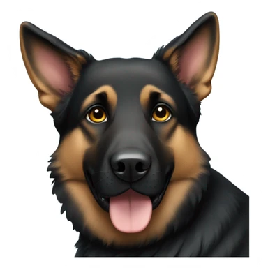 Black German shepherd dog sticker