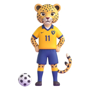 leopard wearing a navy soccer uniform sticker