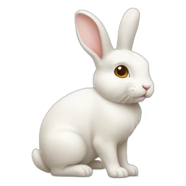Lapin blanc avec des petites taches marron sticker
