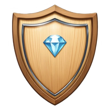 Diamond Shield with wooden edge  sticker