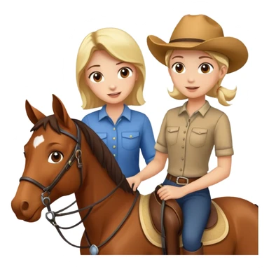 girl talking to a person riding a horse sticker