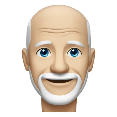 old bald smiling man clean shaven blue eyes sticker
