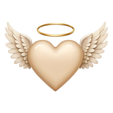 beige heart with angel wings sticker