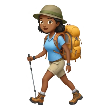 black female hiking sticker