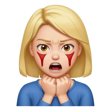 A girl choking herself angry but also playfully  sticker