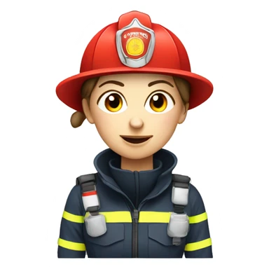 French firefighter female wearing breathing apparatus sticker