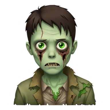 pretty brunette zombie man sticker