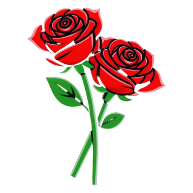 romantic bouquet of red roses sticker