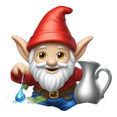 gnome pouring out liquid on the ground sticker
