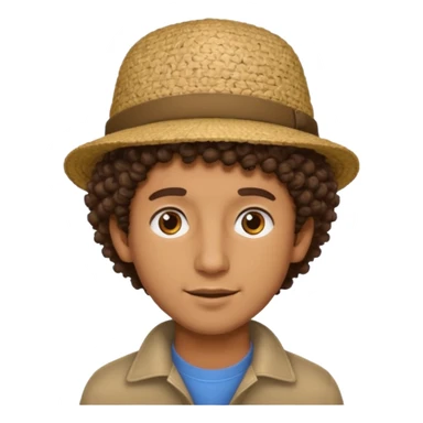 curly haired guy with hat sticker