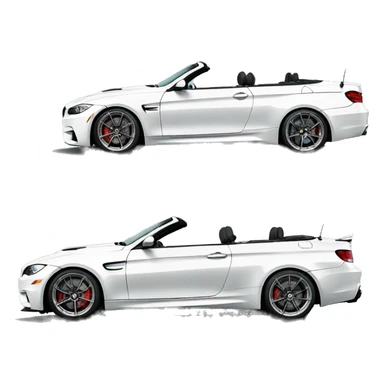 e92 m3 white convertible side view sticker