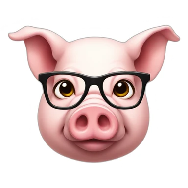 Pig whit glasses sticker
