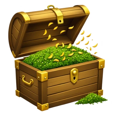 moss treasure chest spilling glowing seeds sticker