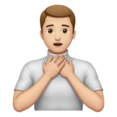 Man with hands oh his neck choking ￼ sticker