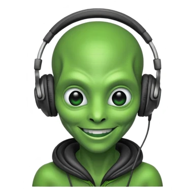 a alien behind the turntables sticker