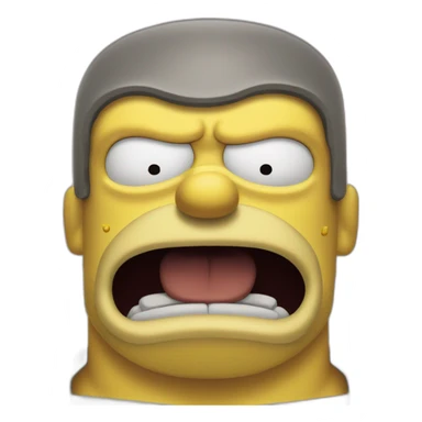 homer simpson having extremely aggressive breakouts sticker
