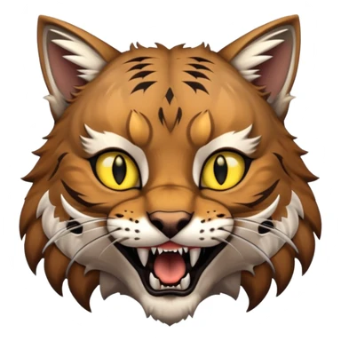 Bobcat with long upper fangs sticker