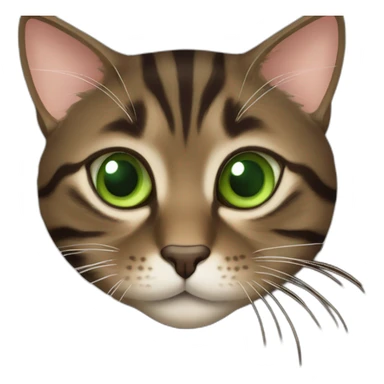 Dark Brown europen tabby cat, Green eyes sticker