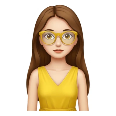 yellow glasses and yellow dressed woman long hair sticker