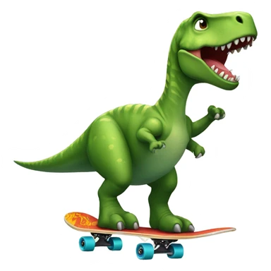 Dinosaur riding a skateboard ￼ sticker