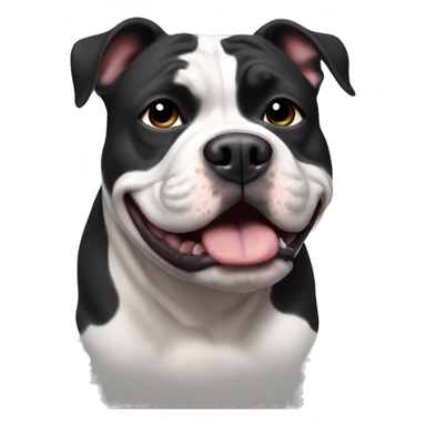 Fat dog black and white American bully  sticker
