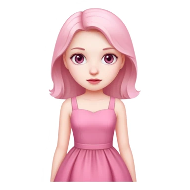 a girl white pink dress sticker