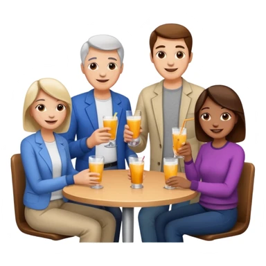 Millions of young people, adults and seniors in casual clothing at an afterwork meeting sticker