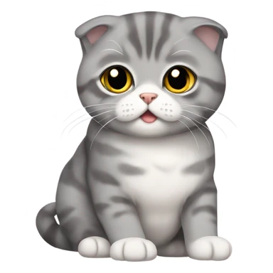A gray scottish fold cat sticker
