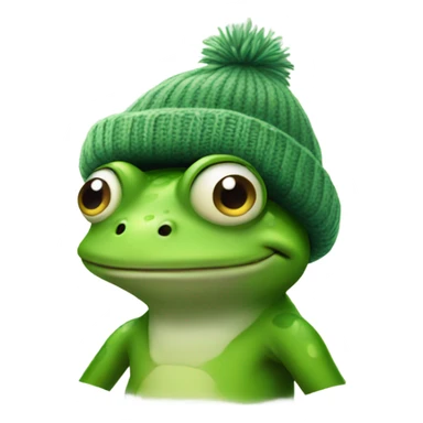 frog wearing a beenie sticker