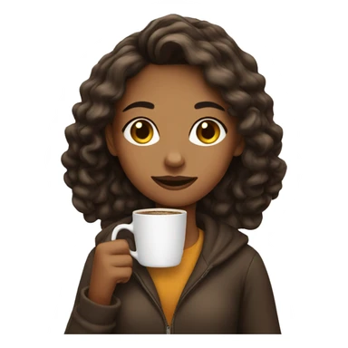 A girl with a coffee  sticker