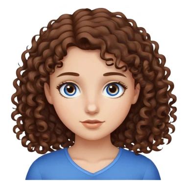straight brown hair brown eyes girl and curly brown hair blue eyes girl sticker