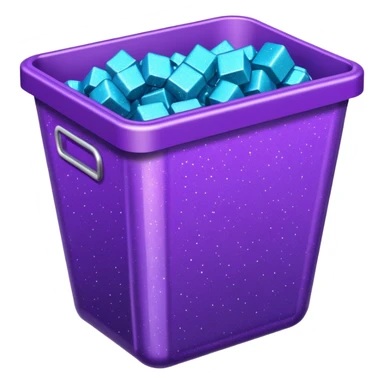 Glitter Purple and Cian  metal rubbish bin office sticker