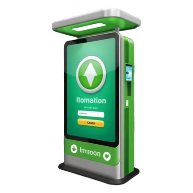 Digital Kiosk + green interface + public info, Street Advertisements. sticker