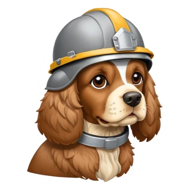 Cocker spaniel wearing helmet  sticker