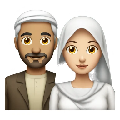 Arab man and Russian woman together  sticker