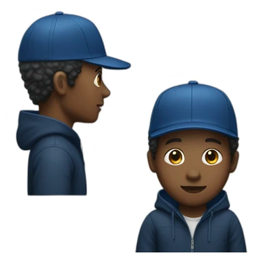 Black person with dark-blue cap and dark blue jacket  sticker