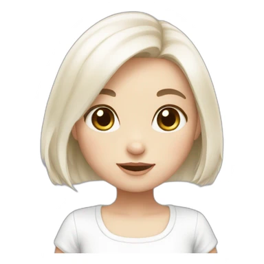 white little bunny girl sticker