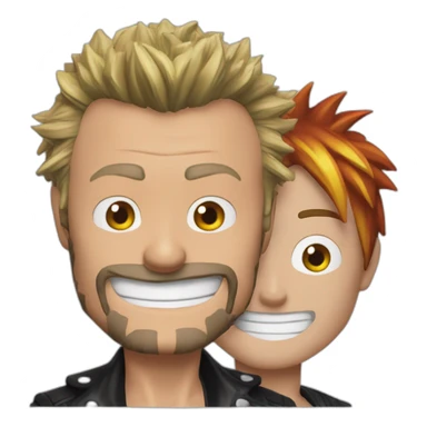 Johnny Hallyday en Luffy sticker
