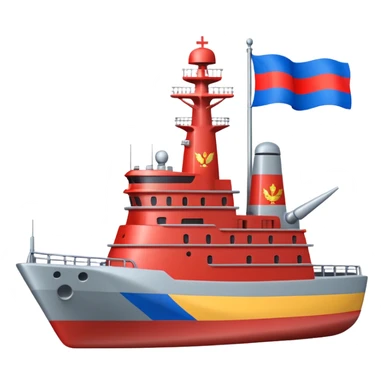 warship with russia flag sticker