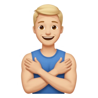 Arms crossed holding neck laughing guy sticker