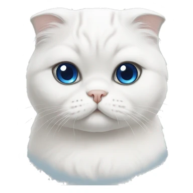white scottish fold with blue eyes  sticker